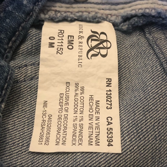 ⭐️Rock & Republic ⭐️EMO Jeans Factory Distress 0 Ankle - Picture 6 of 8